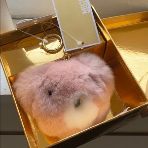 Michael Kors Teddy bear Pom Pom Keychain